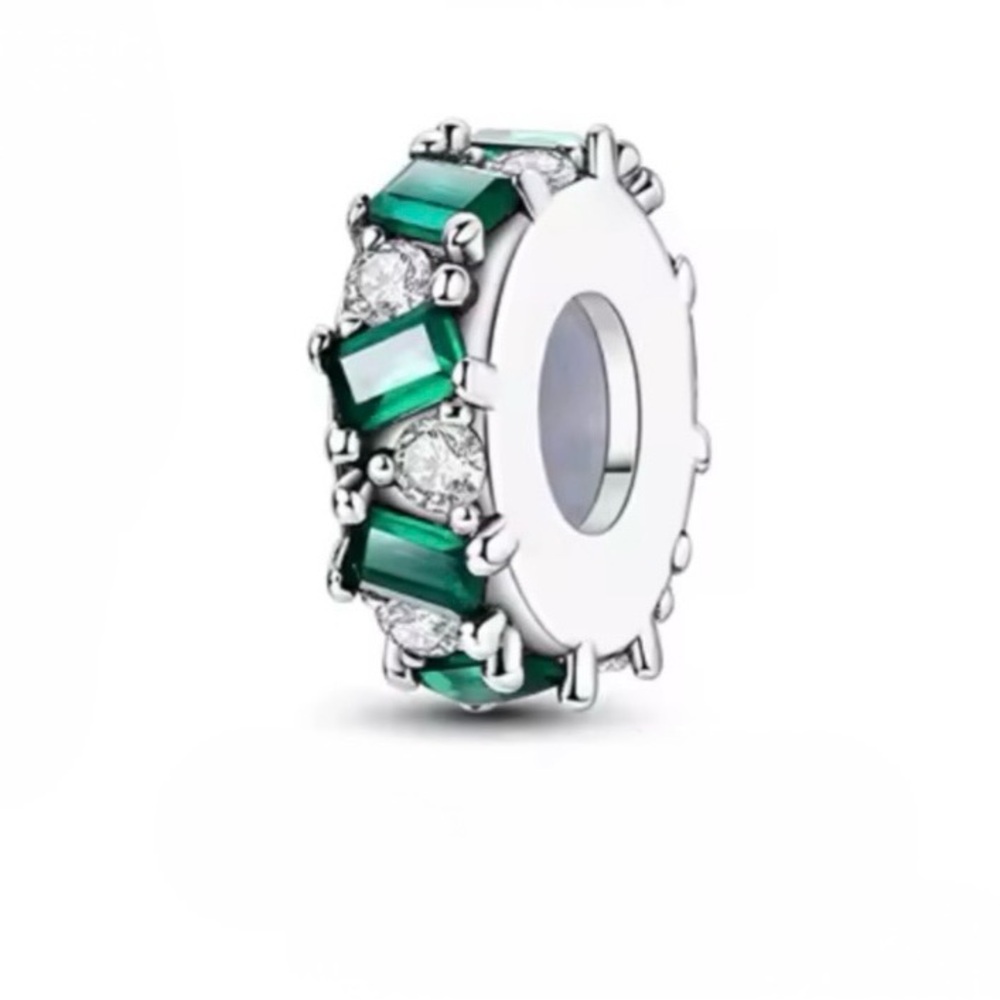 New Emerald Green Crystal Spacer Charm